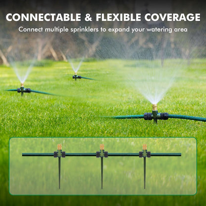 3 Pack Heavy-Duty Full-Metal Lawn Sprinklers for Yard