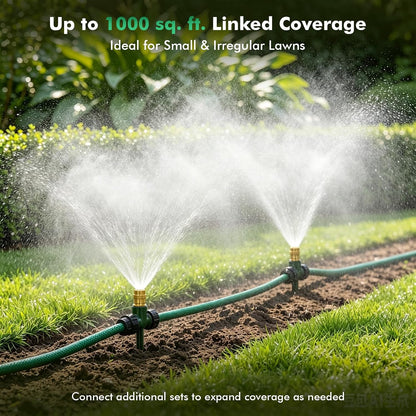 3 Pack Heavy-Duty Full-Metal Lawn Sprinklers for Yard
