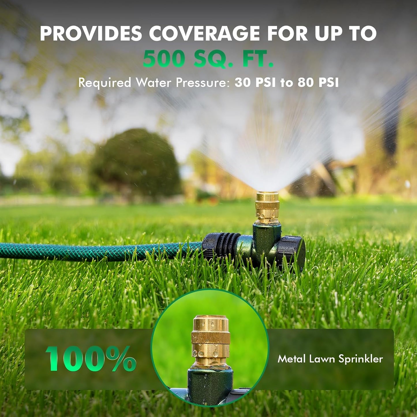 3 Pack Heavy-Duty Full-Metal Lawn Sprinklers for Yard