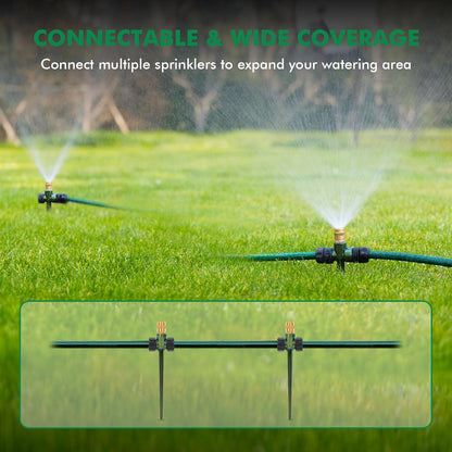3 Pack Heavy-Duty Full-Metal Lawn Sprinklers for Yard