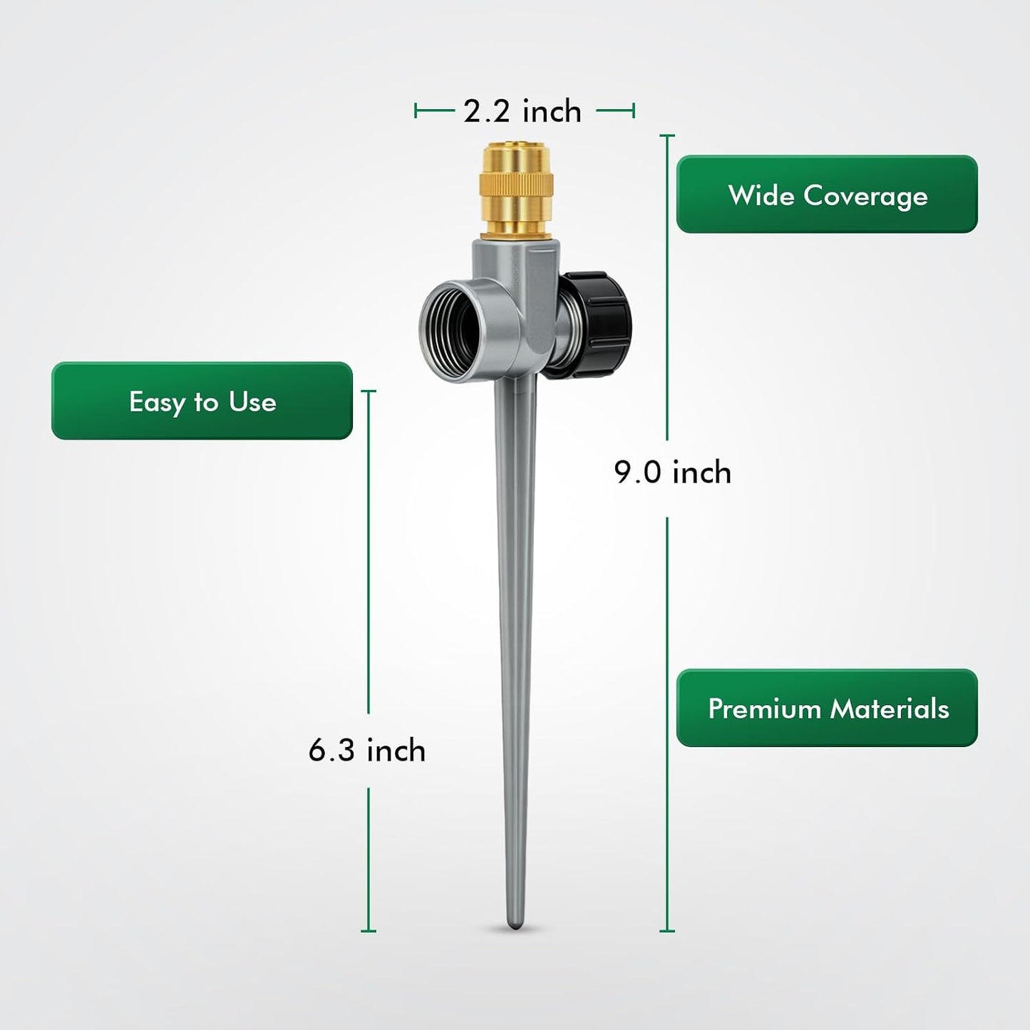 3 Pack Heavy-Duty Full-Metal Lawn Sprinklers for Yard