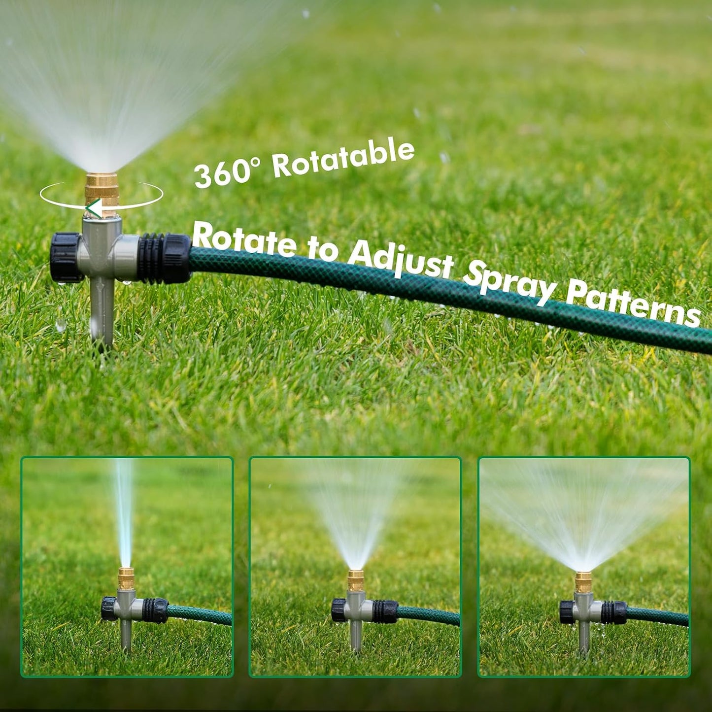 3 Pack Heavy-Duty Full-Metal Lawn Sprinklers for Yard