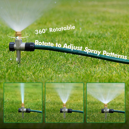 3 Pack Heavy-Duty Full-Metal Lawn Sprinklers for Yard