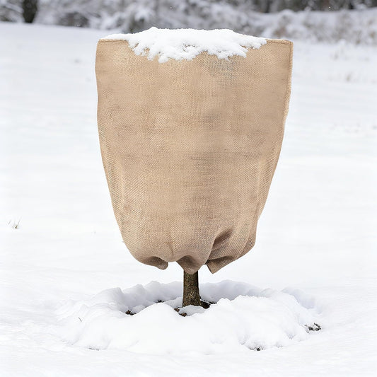 Burlap Plant Covers Freeze Protection for Patio Winterizing - 40"×47" Large Winter Frost Protector with Drawstring, Reusable Tree Freeze Blanket for Garden Bushes