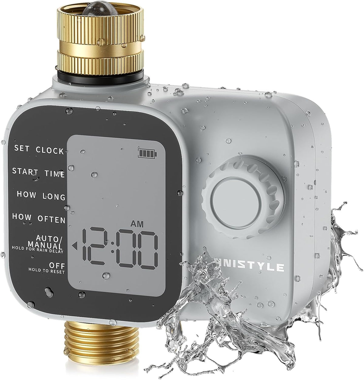 [2026 Upgrade] Sprinkler Timer with Brass Inlets & Outlets, Programmable Water Timer for Garden Hose, IP55 Waterproof Hose Timers with Manual Irrigation Timers for Yard and Lawn Patio