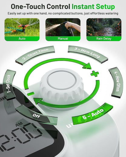 [2026 Upgrade] Sprinkler Timer with Brass Inlets & Outlets, Programmable Water Timer for Garden Hose, IP55 Waterproof Hose Timers with Manual Irrigation Timers for Yard and Lawn Patio