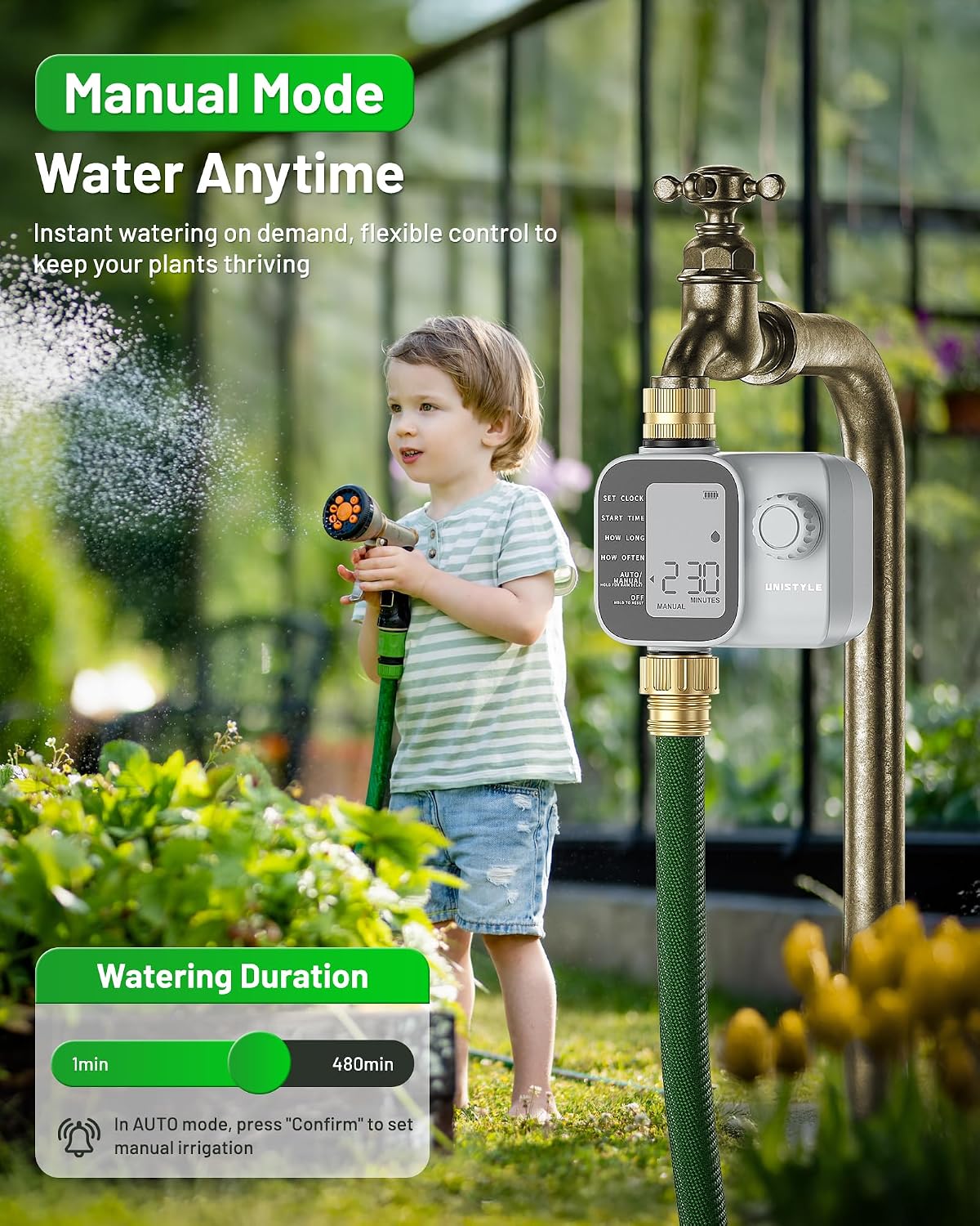 [2026 Upgrade] Sprinkler Timer with Brass Inlets & Outlets, Programmable Water Timer for Garden Hose, IP55 Waterproof Hose Timers with Manual Irrigation Timers for Yard and Lawn Patio