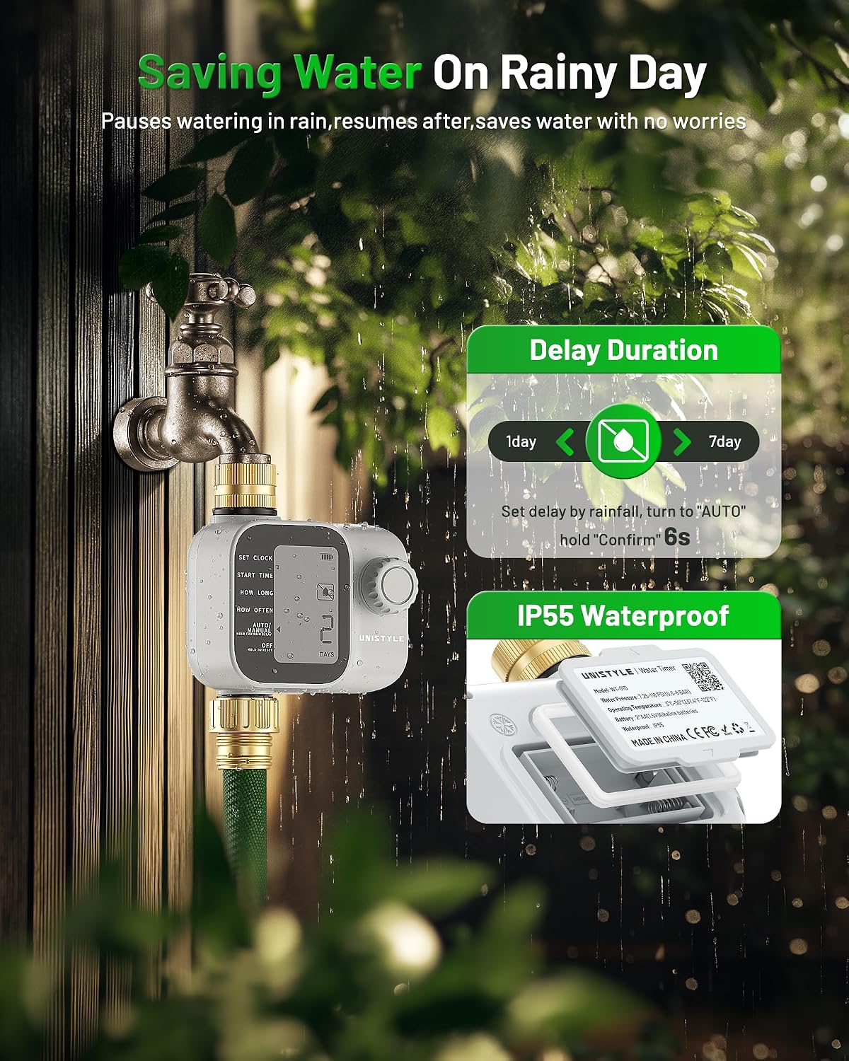 [2026 Upgrade] Sprinkler Timer with Brass Inlets & Outlets, Programmable Water Timer for Garden Hose, IP55 Waterproof Hose Timers with Manual Irrigation Timers for Yard and Lawn Patio