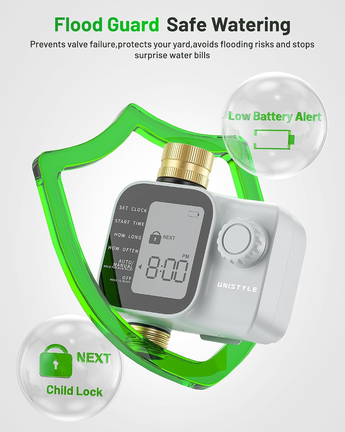 [2026 Upgrade] Sprinkler Timer with Brass Inlets & Outlets, Programmable Water Timer for Garden Hose, IP55 Waterproof Hose Timers with Manual Irrigation Timers for Yard and Lawn Patio