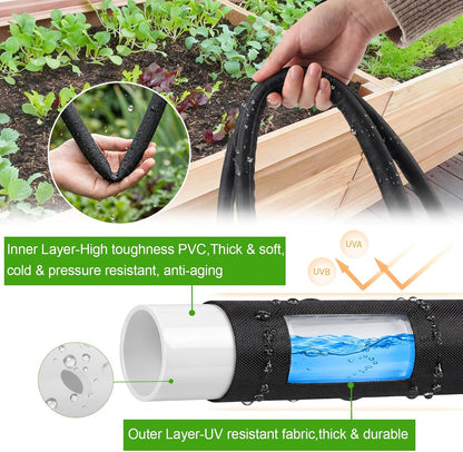 Soaker Hose,Lightweight and Soft Garden Drip Hose Saves 80% Water,Leak Proof Sprinkler Hose for Garden,Flower Planters & Vegetable Plots Watering (4 * 25ft)