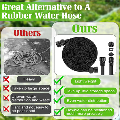 Soaker Hose,Lightweight and Soft Garden Drip Hose Saves 80% Water,Leak Proof Sprinkler Hose for Garden,Flower Planters & Vegetable Plots Watering (4 * 25ft)