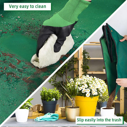 Extra Large Repotting Mat for Indoor Plant Transplanting and Mess Control, 43" X 29" Thickened Waterproof, Foldable and Easy to Clean, Suitable for Succulent Plants, Green