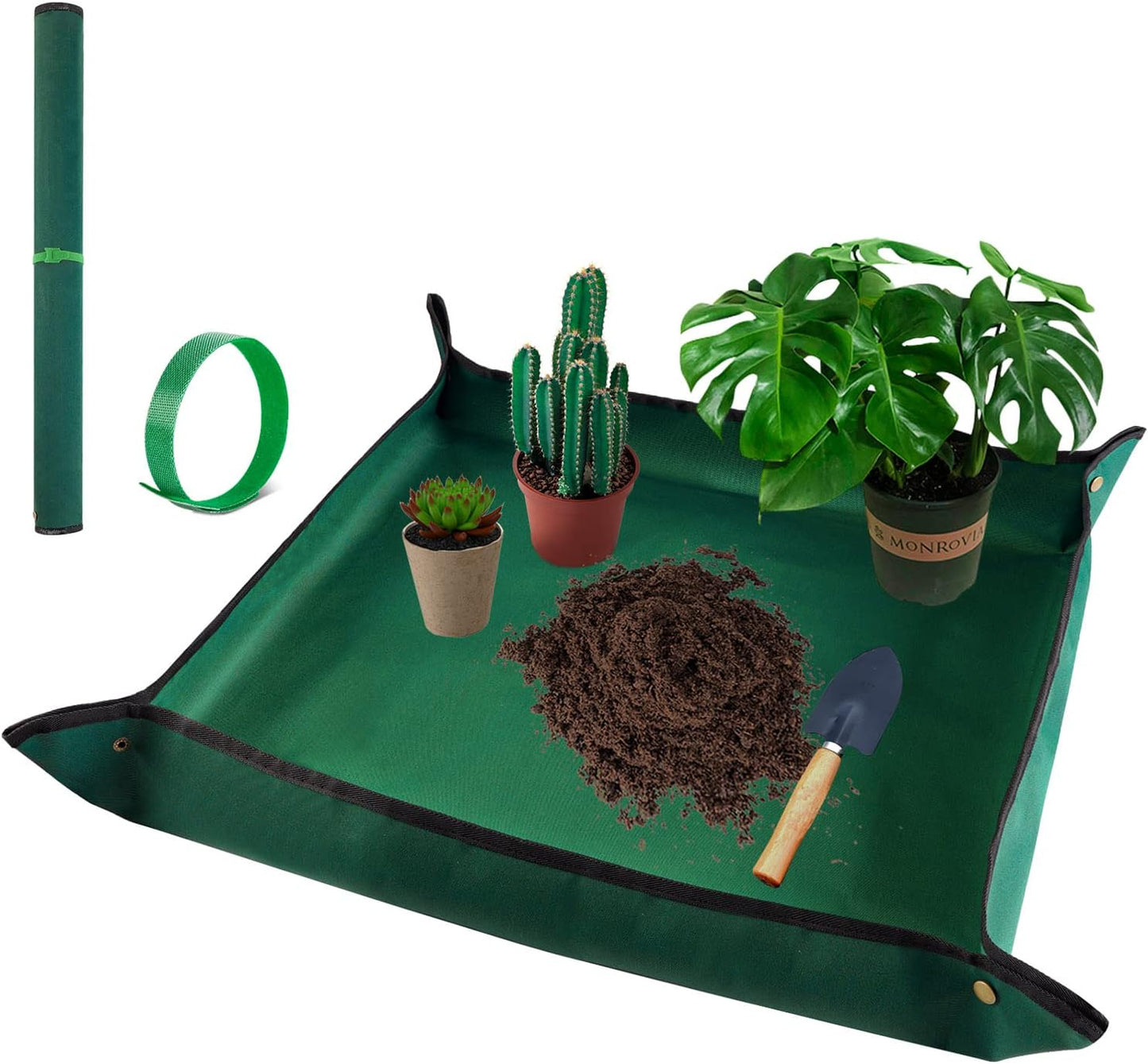 Extra Large Repotting Mat for Indoor Plant Transplanting and Mess Control, 43" X 29" Thickened Waterproof, Foldable and Easy to Clean, Suitable for Succulent Plants, Green