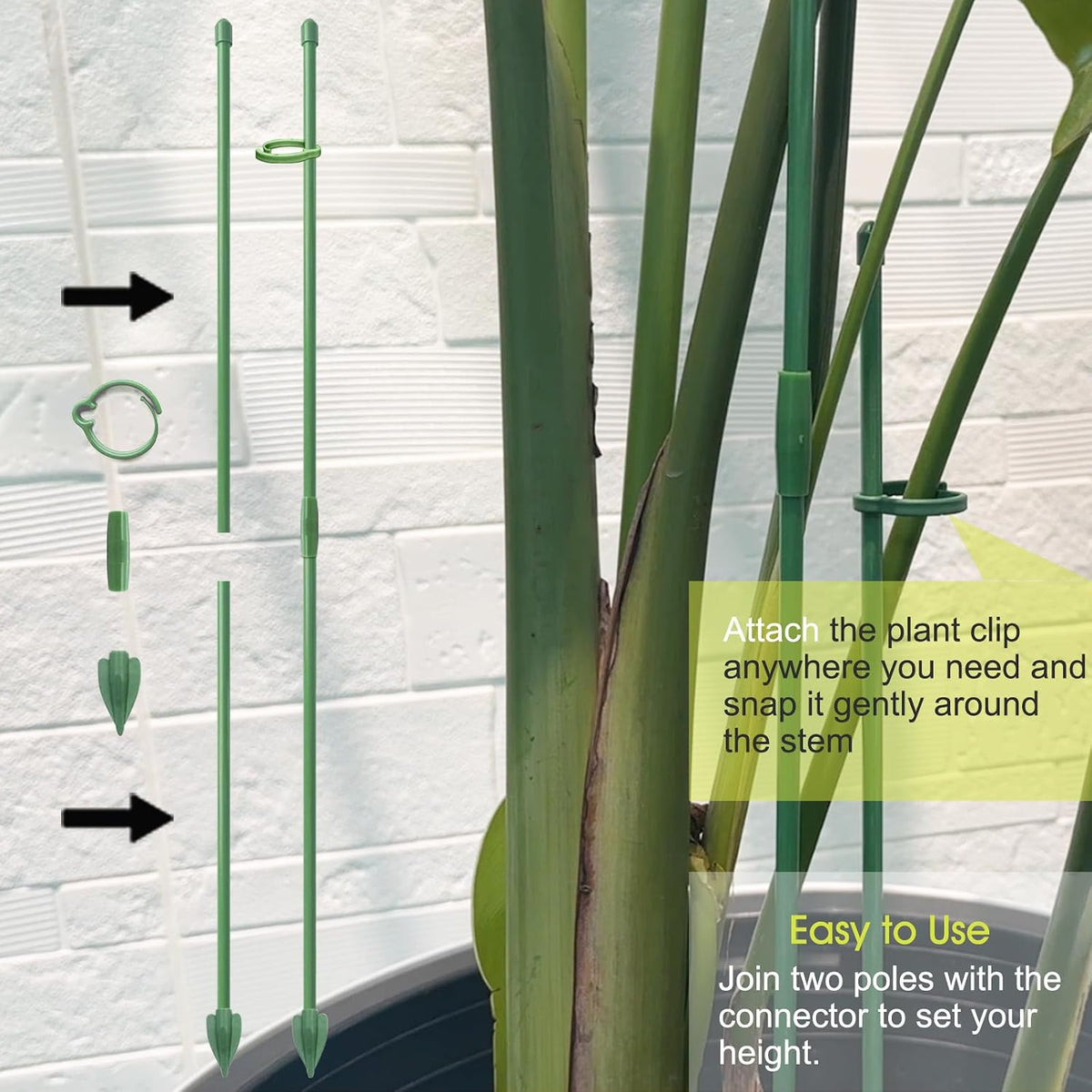 Plant Stakes for Indoor Plants, 14 Inch Plant Support Stakes, 6 PCS