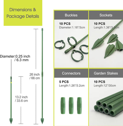Plant Stakes for Indoor Plants, 14 Inch Plant Support Stakes, 6 PCS