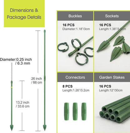 Plant Stakes for Indoor Plants, 14 Inch Plant Support Stakes, 6 PCS