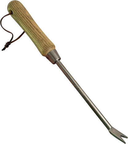 Eco Dandelion Weeder Tool with Ergonomic Wood Handle - 100% Recycled Stainless Steel - Rust Resistant - FSC Certified Wood - Weed Puller for Planting, Weeding, Flower & Vegetable Care