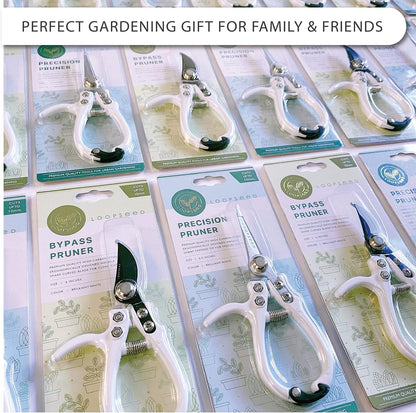 Precision Plant Pruning Shears - Straight Blade, White