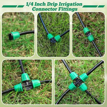 70 Pcs 1/4 Inch Drip Irrigation Fittings Kit,Green