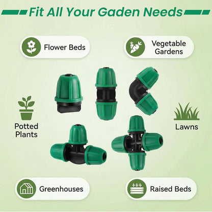 70 Pcs 1/4 Inch Drip Irrigation Fittings Kit,Green