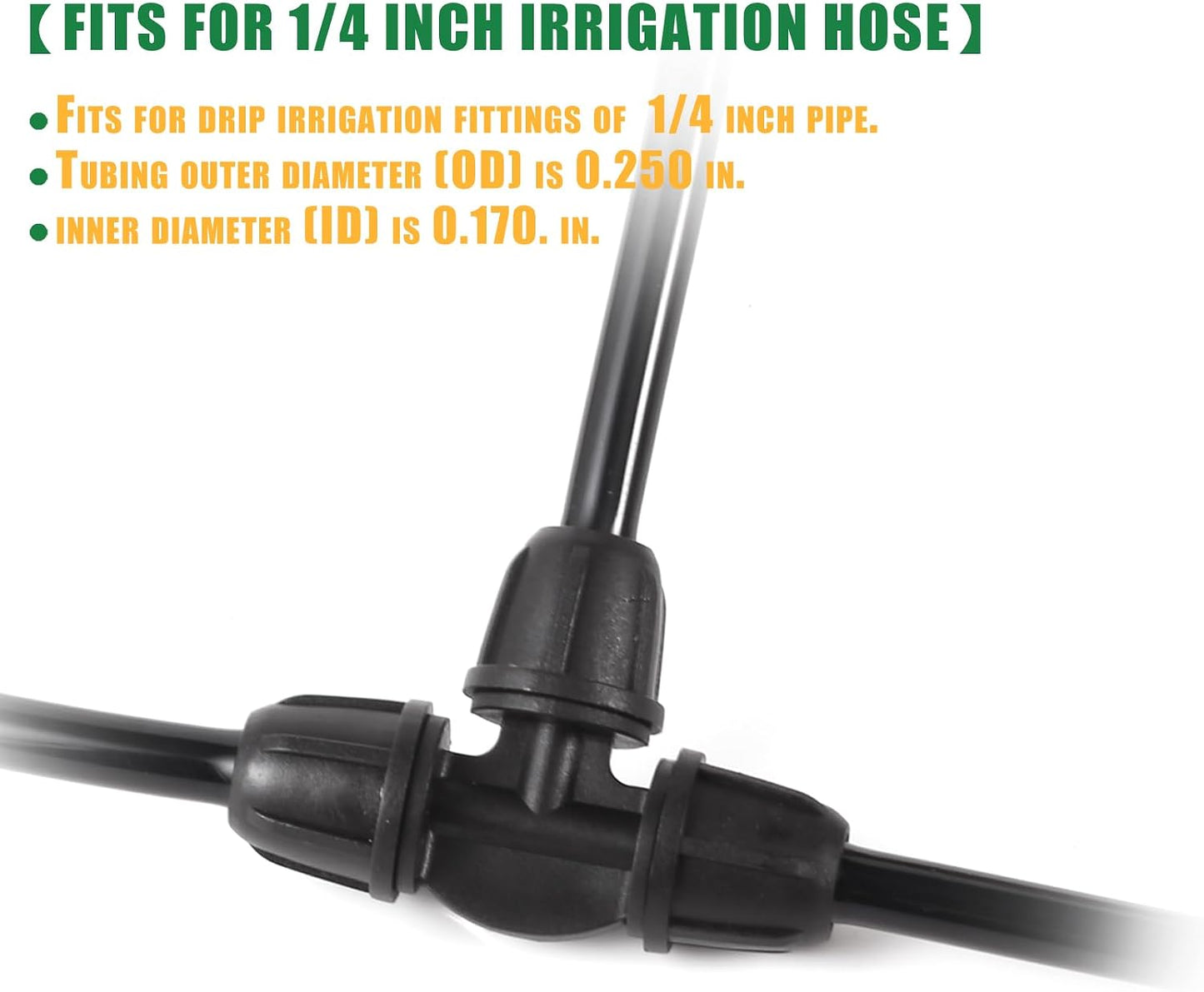70 Pcs 1/4 Inch Drip Irrigation Fittings Kit,Green