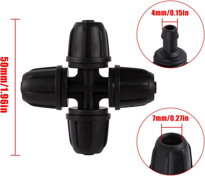 70 Pcs 1/4 Inch Drip Irrigation Fittings Kit,Green