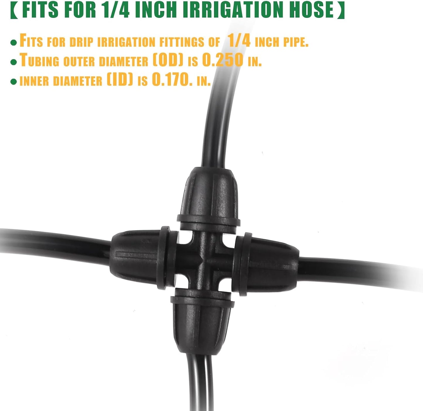 70 Pcs 1/4 Inch Drip Irrigation Fittings Kit,Green