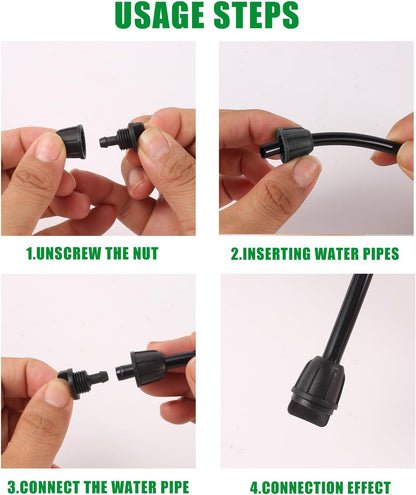 70 Pcs 1/4 Inch Drip Irrigation Fittings Kit,Green