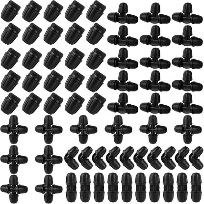 70 Pcs 1/4 Inch Drip Irrigation Fittings Kit,Green