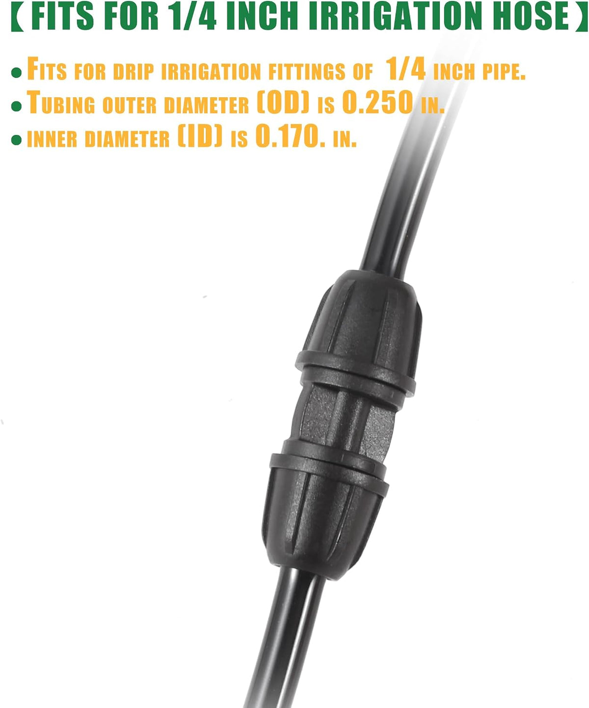 70 Pcs 1/4 Inch Drip Irrigation Fittings Kit,Green
