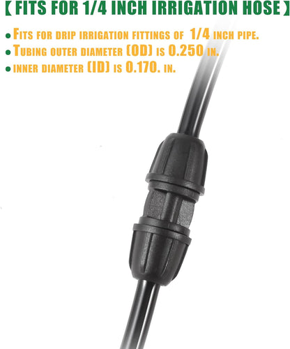 70 Pcs 1/4 Inch Drip Irrigation Fittings Kit,Green