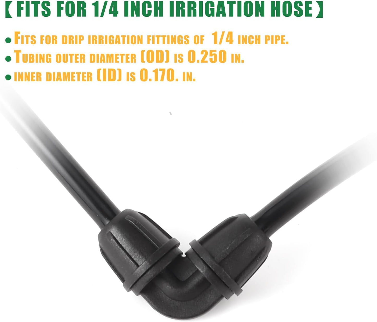 70 Pcs 1/4 Inch Drip Irrigation Fittings Kit,Green