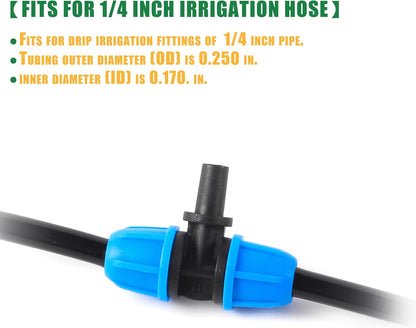 70 Pcs 1/4 Inch Drip Irrigation Fittings Kit,Green