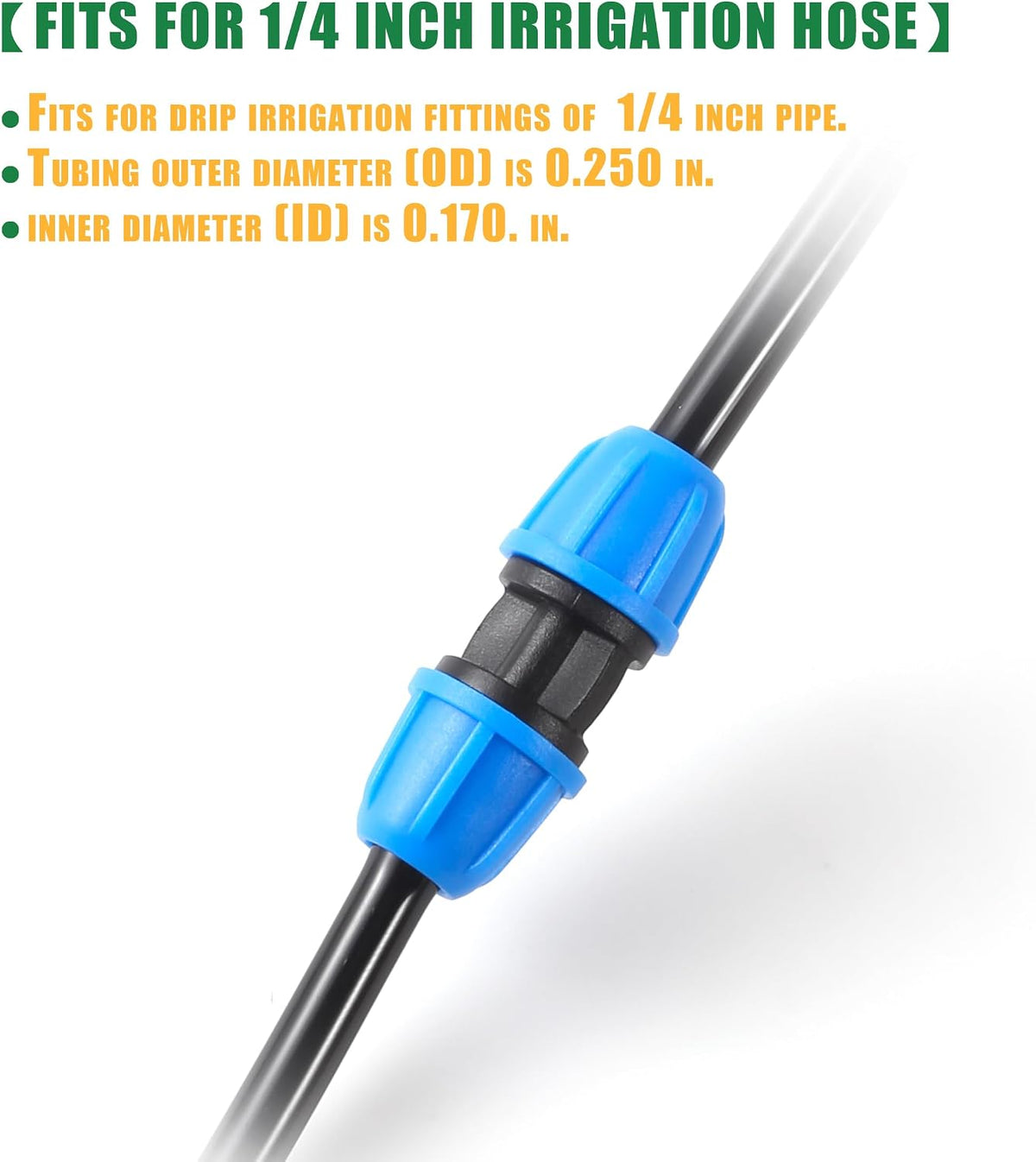 70 Pcs 1/4 Inch Drip Irrigation Fittings Kit,Green
