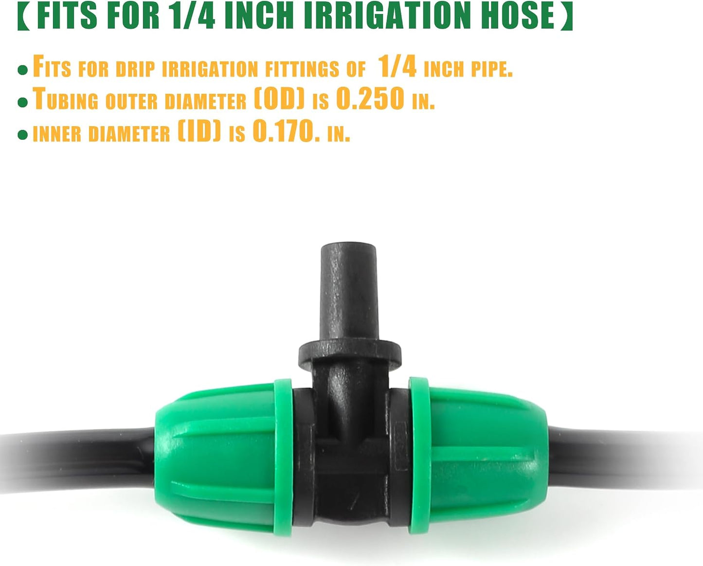 70 Pcs 1/4 Inch Drip Irrigation Fittings Kit,Green
