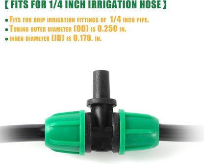 70 Pcs 1/4 Inch Drip Irrigation Fittings Kit,Green