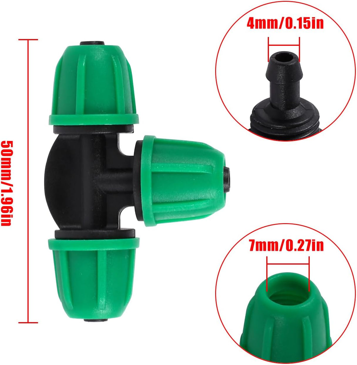 70 Pcs 1/4 Inch Drip Irrigation Fittings Kit,Green