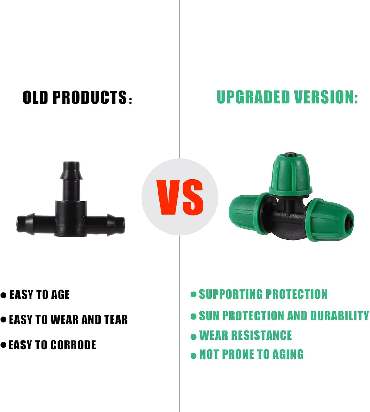 70 Pcs 1/4 Inch Drip Irrigation Fittings Kit,Green