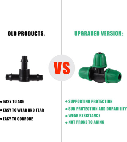 70 Pcs 1/4 Inch Drip Irrigation Fittings Kit,Green
