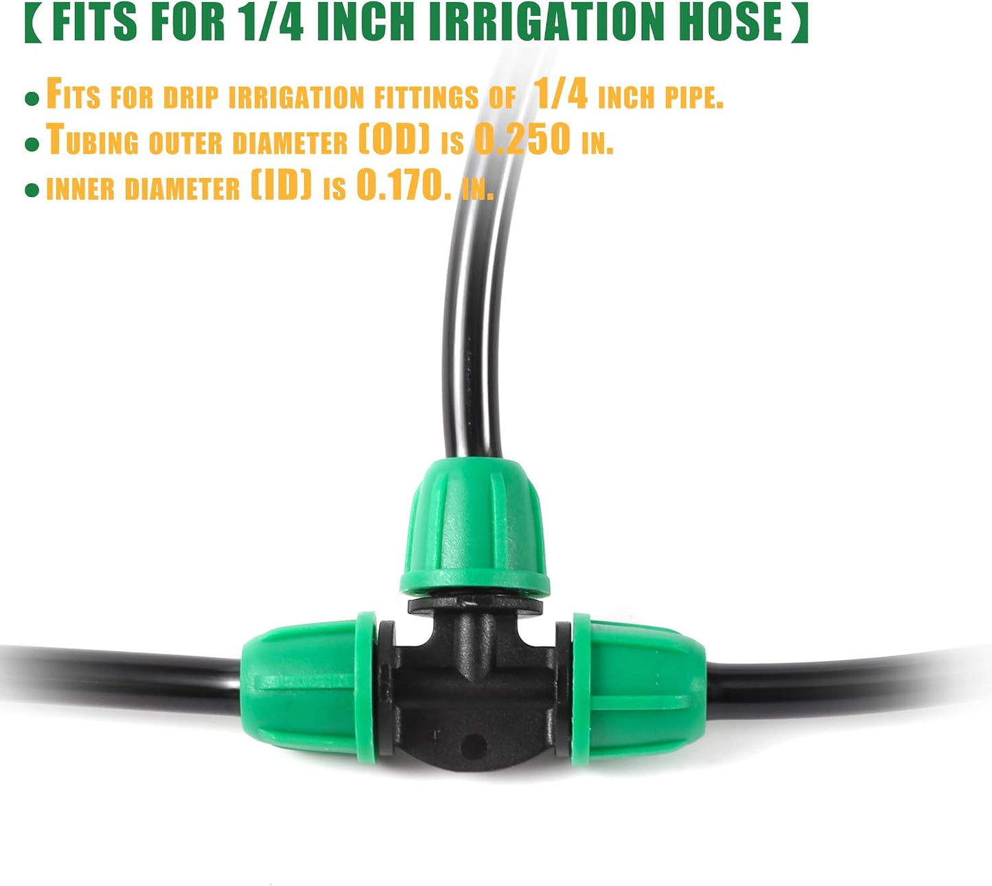 70 Pcs 1/4 Inch Drip Irrigation Fittings Kit,Green
