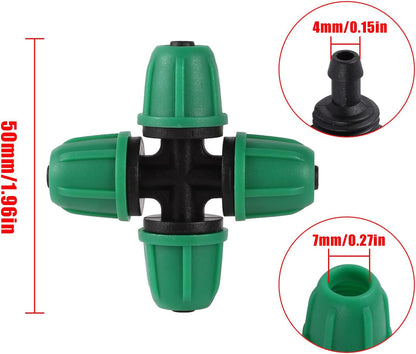 70 Pcs 1/4 Inch Drip Irrigation Fittings Kit,Green