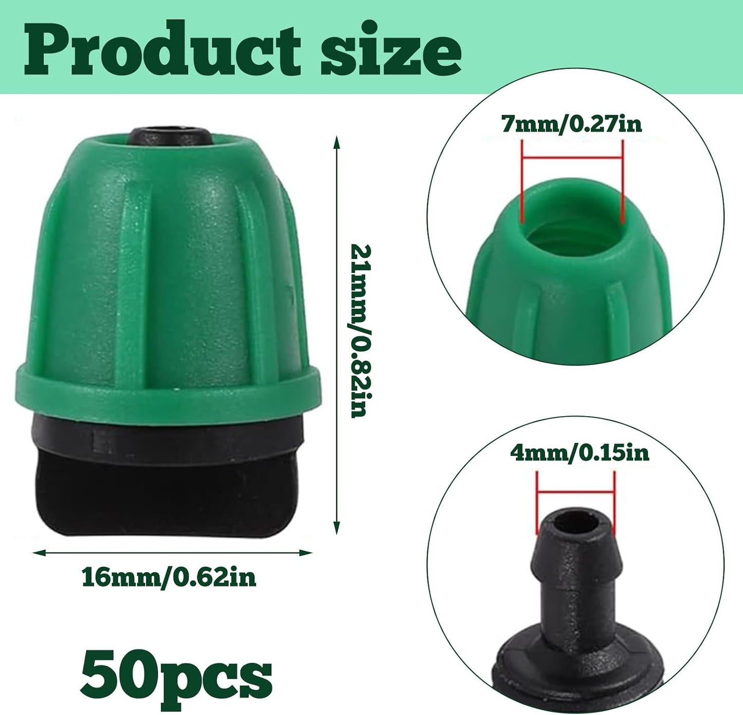 70 Pcs 1/4 Inch Drip Irrigation Fittings Kit,Green
