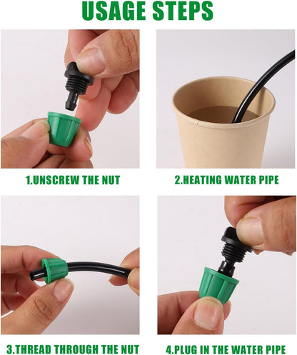70 Pcs 1/4 Inch Drip Irrigation Fittings Kit,Green