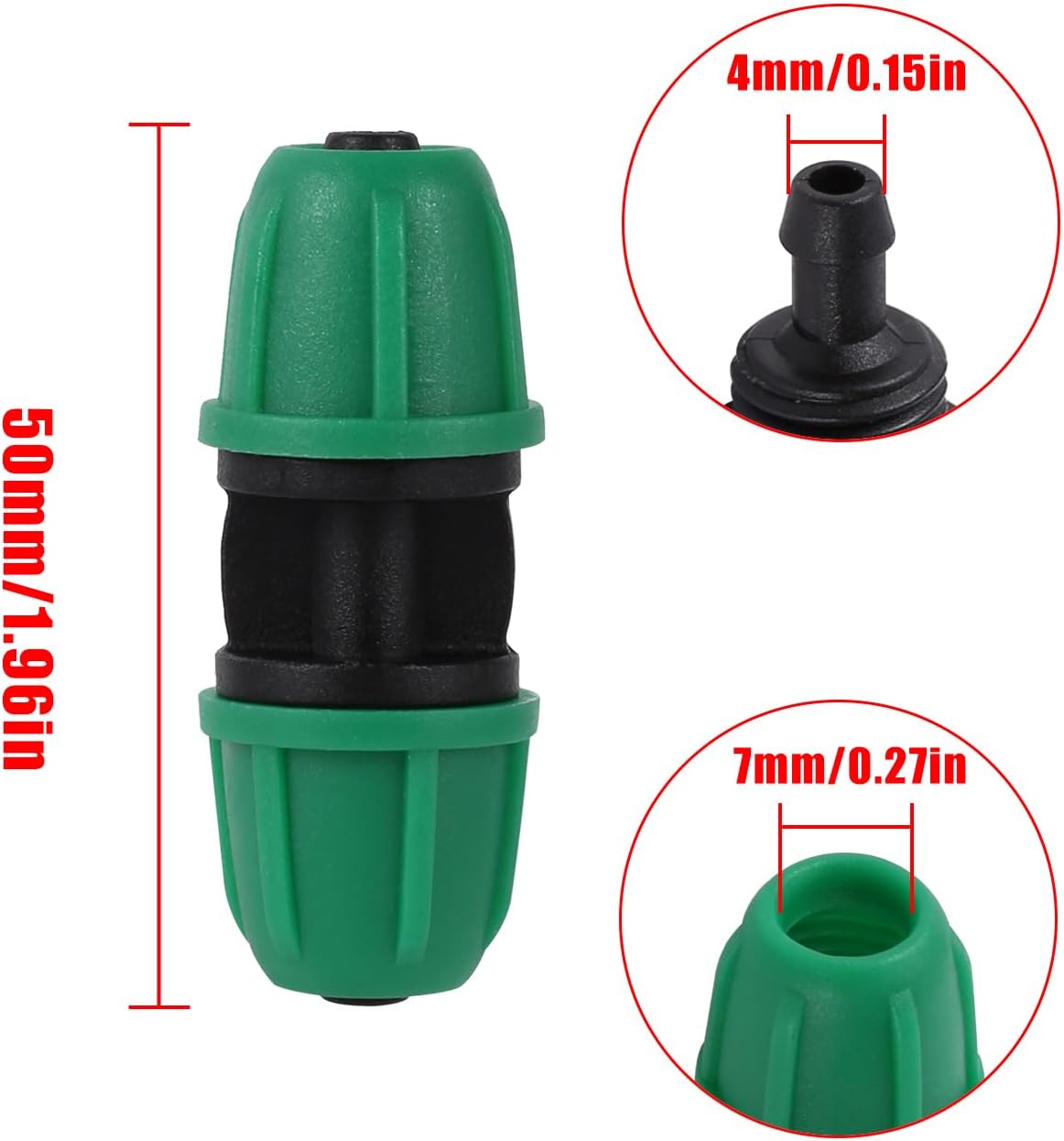 70 Pcs 1/4 Inch Drip Irrigation Fittings Kit,Green