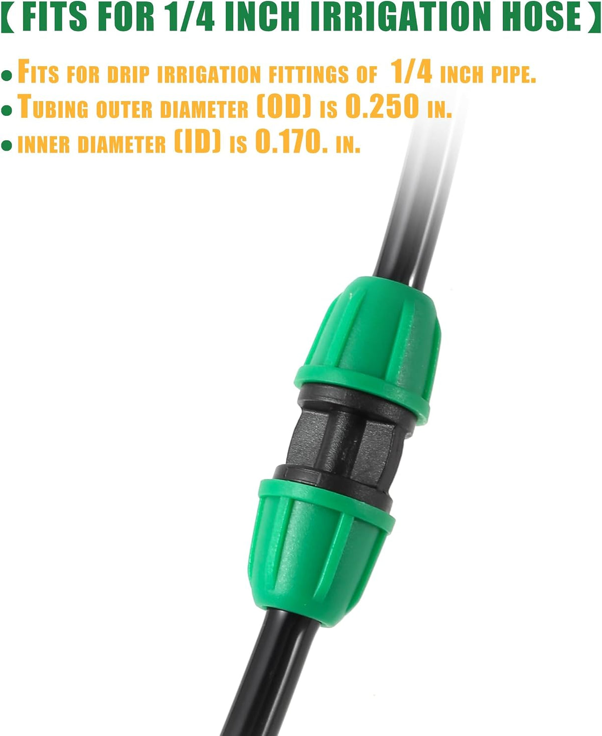 70 Pcs 1/4 Inch Drip Irrigation Fittings Kit,Green