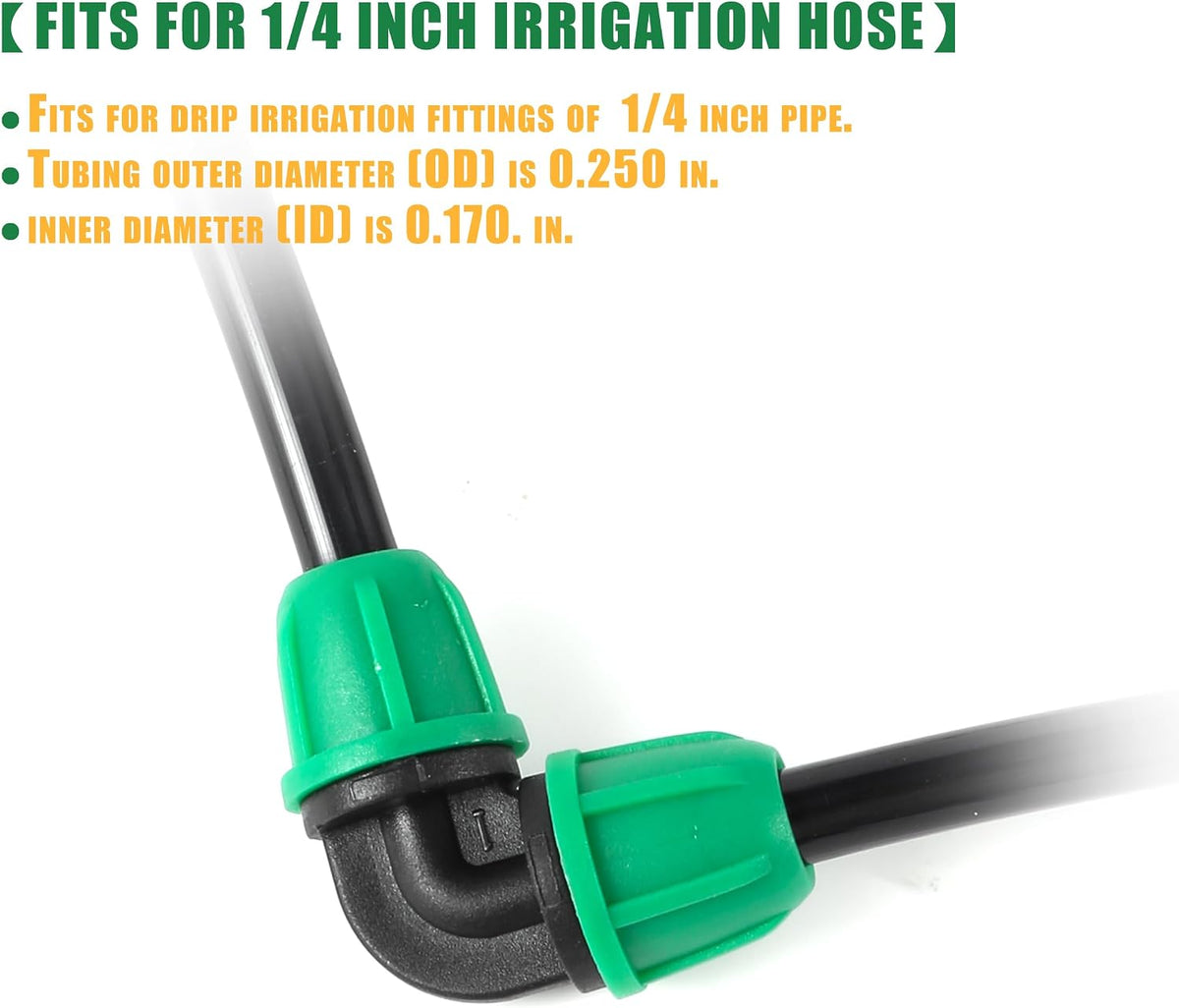 70 Pcs 1/4 Inch Drip Irrigation Fittings Kit,Green