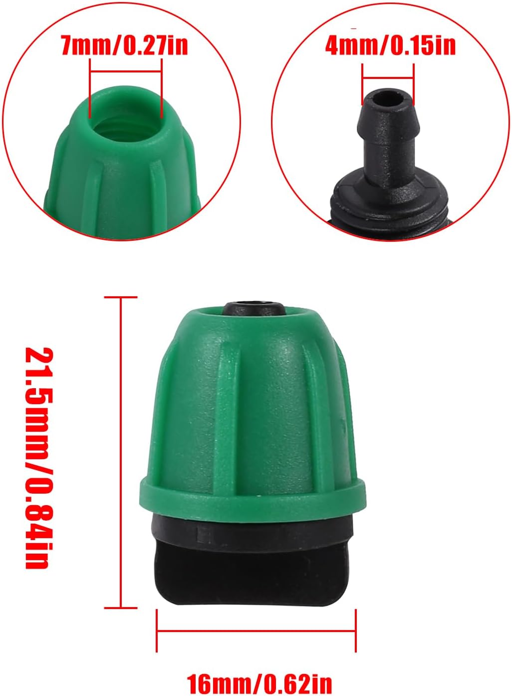 70 Pcs 1/4 Inch Drip Irrigation Fittings Kit,Green