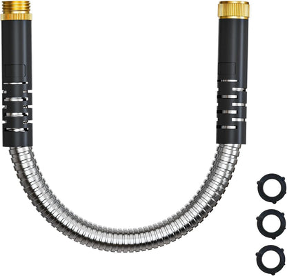 Short Metal Garden Hose 1ft Connector, Flexible Stainless Steel for Reel
