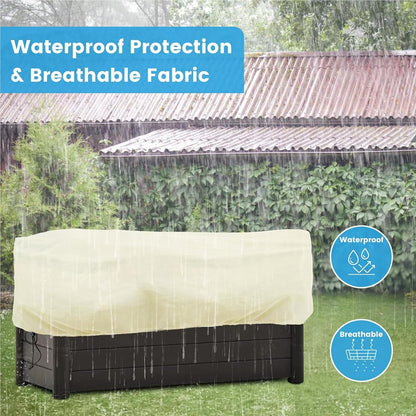 Plant Frost Cover, Rectangular Planter Plant Winter Frost Blanket with Drawstring, Garden Netting for Garden Protection, Raised Beds in Winter Damaged Bark 2 Pcs(59 * 15.7 * 17.7 INCH)