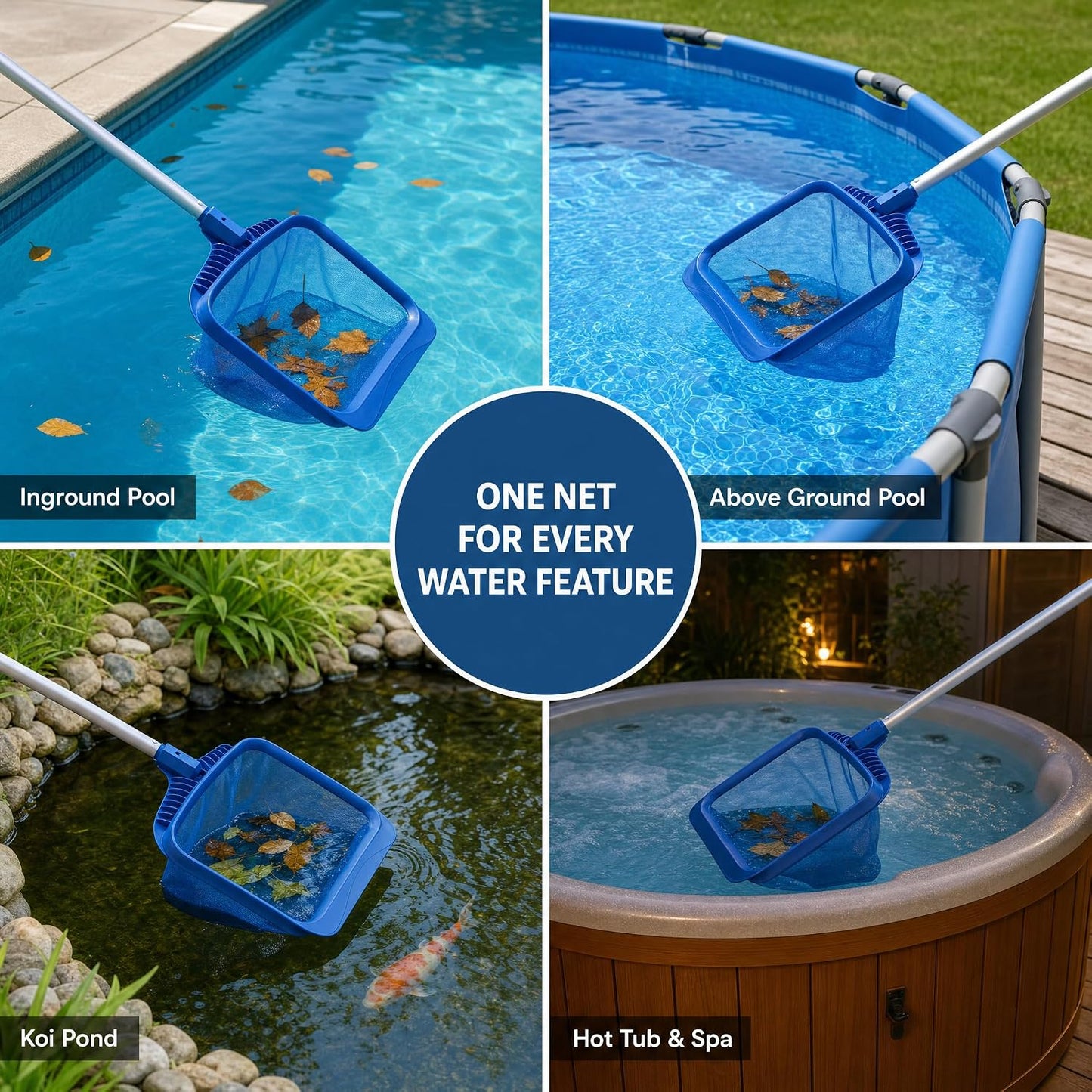 20" Pool Skimmer Net, Blue